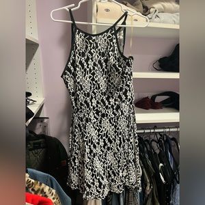 Black with white lace halter neck dress. Worn once!